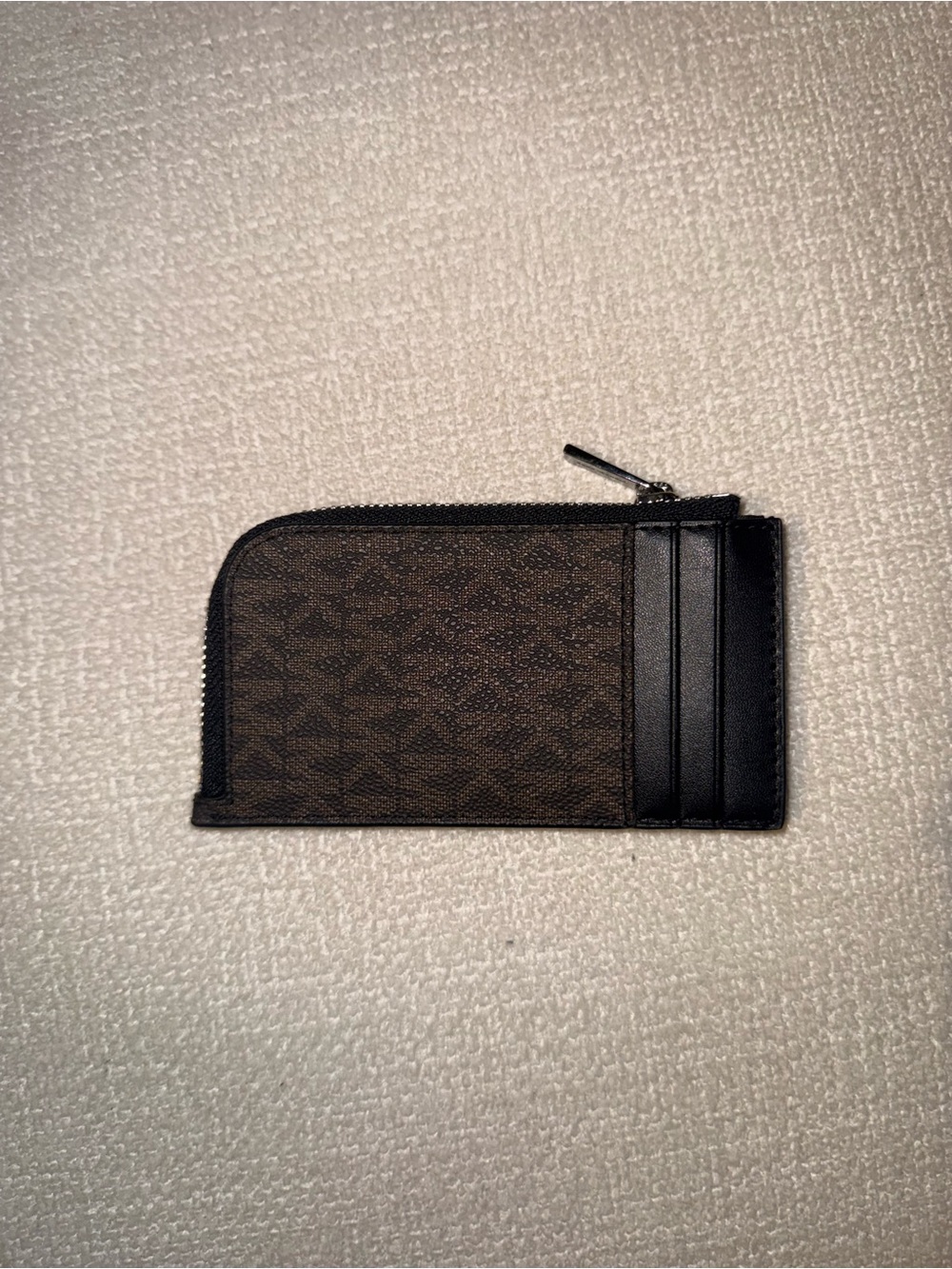 Michael Kors Brown and Black Zip Card Holder Wallet